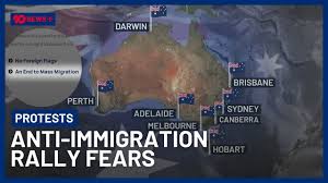 ऑस्ट्रेलिया आव्रजन विरोधी रैली March for Australia Rally ऑस्ट्रेलिया में दक्षिणपंथी उग्रवाद Pauline Hanson Bob Katter Rally ऑस्ट्रेलिया नाज़ी सलामी कानून सिडनी मेलबर्न एडिलेड प्रदर्शन ऑस्ट्रेलिया प्रवासन विवाद Tony Burke Australia statement Anne Aly Australia multiculturalism ऑस्ट्रेलिया में नफ़रत की राजनीति